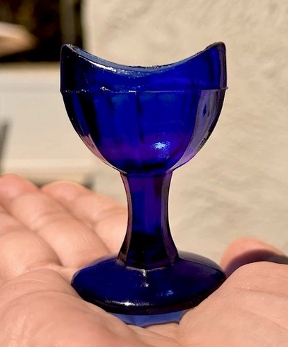 Vintage cobalt blue glass eye - cobalt,